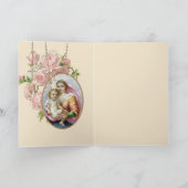 宗教ヴァージンメリーイエスカトリックヴィンテージ カード (内部)