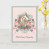 宗教ヴァージンメリーイエス悔やみや弔慰弔意 カード (黄色い花)