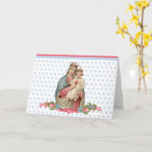 宗教ヴァージンメリーイエズカトリック祈りの言葉ヴィンタグ カード (黄色い花)