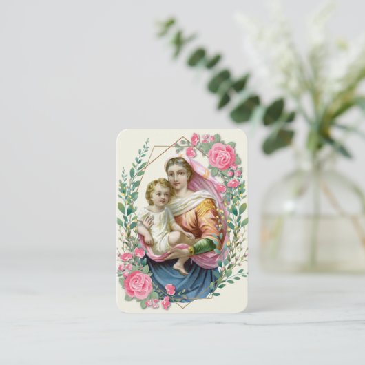 宗教ヴァージンメリーイエズパーガトリー祈りの言葉 プレイスカード (スタンド正面)