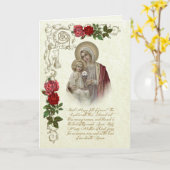 宗教ヴァージンメリーイエズファースト・ホリー・コミュニオン カード (黄色い花)