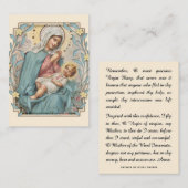 宗教ヴァージンメリーイエズメモリアレ祈りの言葉聖 プレイスカード (正面/裏面)