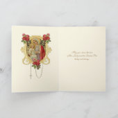 宗教ヴァージンメリーイエズレッドカトリックフローラ カード (内部)