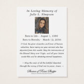 宗教ヴァージンメリーイエズ葬式カトリック (裏面)