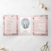 宗教ヴァージンメリーカトリック祈りの言葉フローラTri- 三つ折りカード (内部)