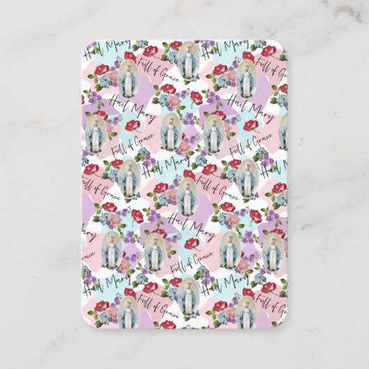 宗教ヴァージンメリーカトリック祈りの言葉メモリア プレイスカード (正面)