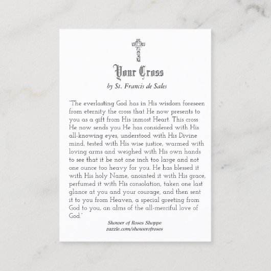 宗教ヴィンテージの幼児イエス・キリスト十字の神聖なカード 名刺 (裏面)