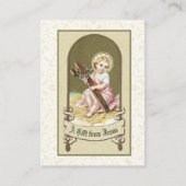 宗教ヴィンテージの幼児イエス・キリスト十字の神聖なカード 名刺 (正面)