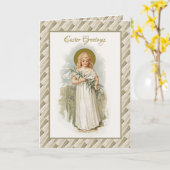 宗教ヴィンテージハッピーイースターヴァージンメアリパシャ カード (黄色い花)