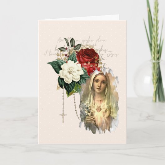 宗教ヴィンテージバラヴァージンメアリーカソリックカード カード (正面)