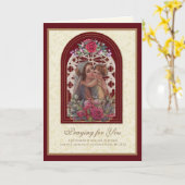 宗教ヴィンテージヴァージンマリーイエズス祈りの言葉カード カード (黄色い花)