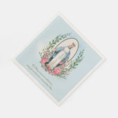 宗教ヴィンテージヴァージンメリーカトリックフローラクラ スタンダードランチョンナプキン (角)