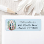 宗教ヴィンテージヴァージンメリーカトリックフローラクラ ラベル (インサイチュ)