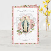 宗教ヴィンテージ記念ヴァージンマリーバラ カード (黄色い花)