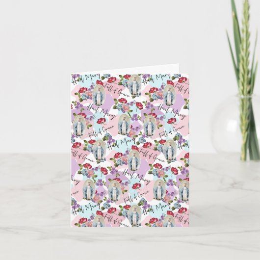 宗教ヴィンテージ賛美ヴァージンメアリーイエスバラ カード (正面)