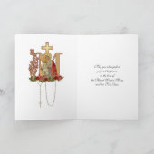 宗教ヴィンテージ賛美ヴァージンメアリーイエスバラ カード (内部)