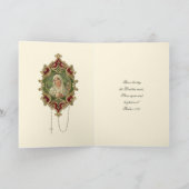 宗教ヴィンテージ賛美ヴァージンメアリー聖なる書物、 経典 カード (内部)