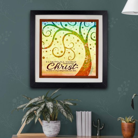 宗教万物キリストかわいらしの木 ポスター