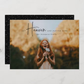 宗教上のミニマル祝日の写真入り黒 シーズンカード (正面/裏面)