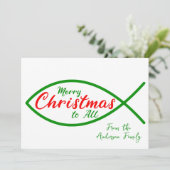 宗教上のメリークリスマスクリスフィッシュスクリプト カード (スタンド正面)