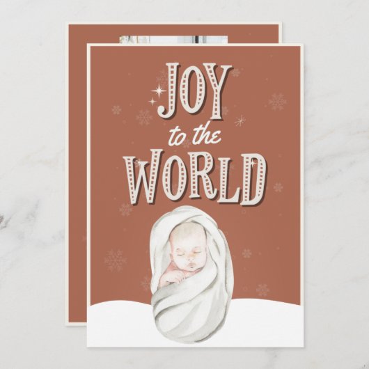 宗教上のメリークリスマスフォトカード 招待状 (正面/裏面)