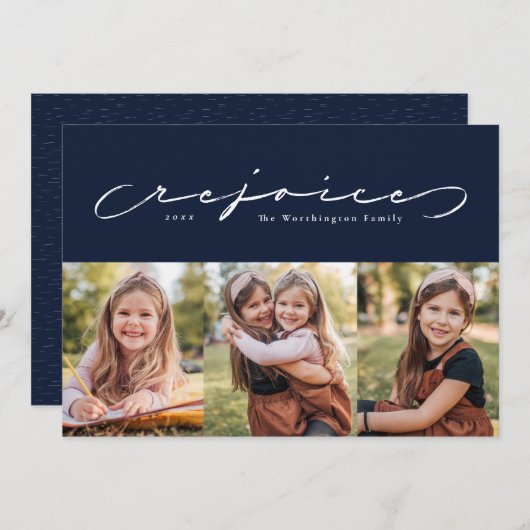 宗教上の休日の海軍3枚の写真カード シーズンカード (正面/裏面)