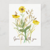 宗教上の恵みはあなた黄色い花と共にある ポストカード (正面)