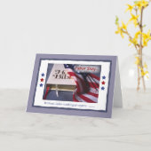 宗教上の旗と聖書を持つ労働日 カード (黄色い花)