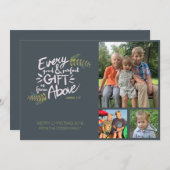 宗教上クリスマスの写真カードからの贈り物 シーズンカード (正面/裏面)