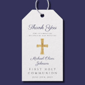 宗教交配少年ネイビーブルー第一聖餐式 ギフトタグ