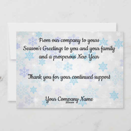 宗教以外のクリスマスビジネスのお祝い シーズンカード (裏面)