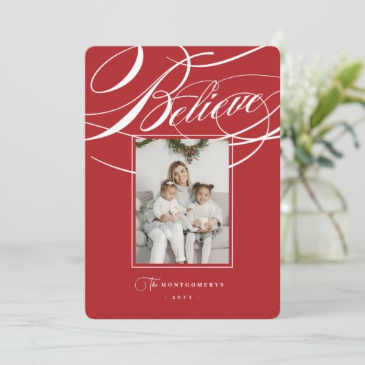 宗教信じエレガントのクリスマスの写真の枠 シーズンカード (スタンド正面)