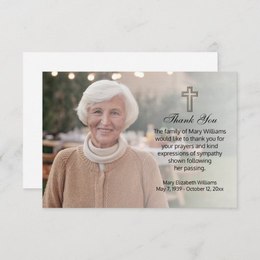 宗教写真追悼式サンキューカード サンキューカード (正面/裏面)