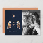 宗教出生シーンクリスマスフォトカード シーズンカード (正面/裏面)