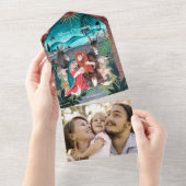 宗教出生シーンクリスマスホリデーカード オールインワン招待状 (貼ってはがせる)