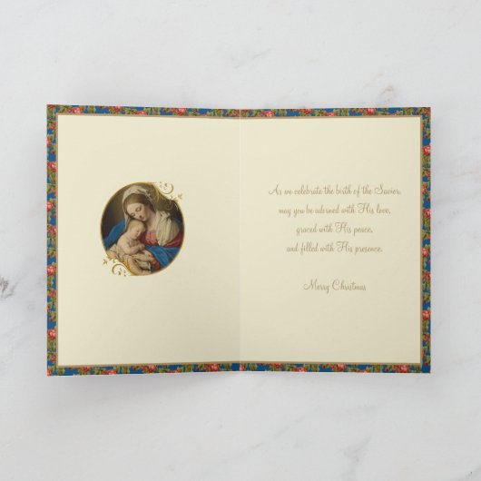 宗教出生ヴァージンメアリーイエスヴィンテージ シーズンカード (内部)