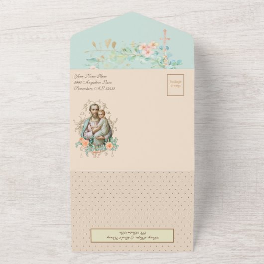 宗教勇気付けられる支援聖なる書物、 経典フローラ オールインワン招待状 (外側)