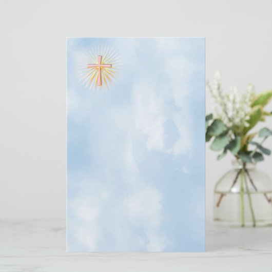 宗教十字からの光の光(W/Cloud) 便箋 (スタンド正面)