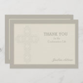 宗教十字の透かしはNotecard感謝していしています サンキューカード (正面/裏面)