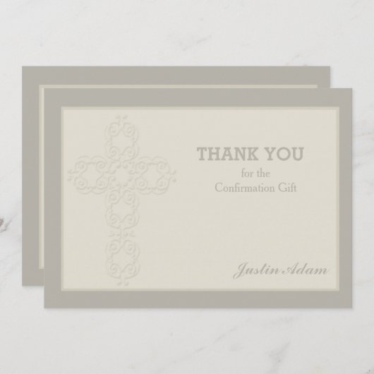 宗教十字の透かしはNotecard感謝していしています サンキューカード (正面/裏面)