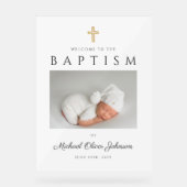 宗教十字写真少年バプテスマ歓迎 アクリルサイン (正面)