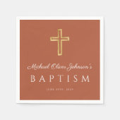 宗教十字型テラコッタバプテスマ スタンダードカクテルナプキン (正面)