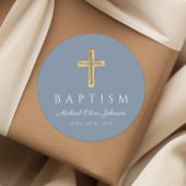 宗教十字塵性ブルーボーイバプテスマ ラウンドシール