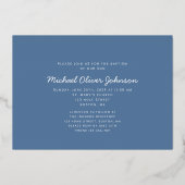 宗教十字子バプテスマ写真金ゴールド 箔招待状 (裏面)