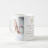 宗教十字少女ファースト・コミュニオンフォト コーヒーマグカップ (正面左)