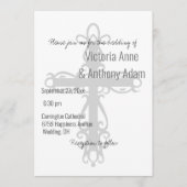 宗教十字教エレガント教シンプル結婚教会 招待状 (正面)