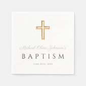 宗教十字架のバプテスマ スタンダードカクテルナプキン (正面)