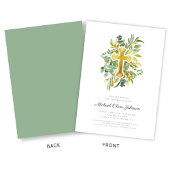 宗教十字植物洗礼 招待状