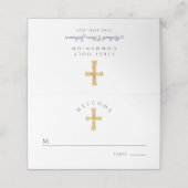 宗教十字海軍ブルーボーイファースト聖餐式 プレイスカード (外部開封)