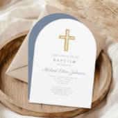 宗教十字砂埃の青いスクリプトボーイバプテスマ 招待状